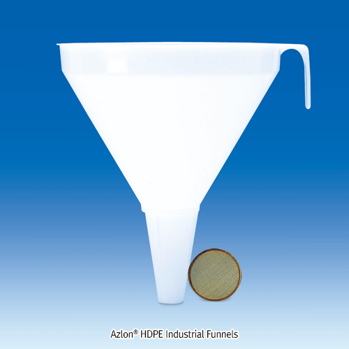 VITLAB® Large Funnel, PP & HDPE, approx. 1.3~17.5Lit, Φ200~Φ430mm With Handle & Loop, Transparent, 60° Angle, Max 140℃, <Germany-Made> 대형투명 PP 플라스틱 펀넬