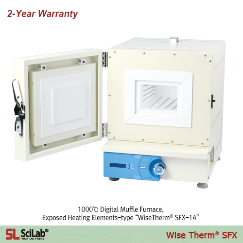 SciLab® 1,200℃ Programmable Digital Muffle Furnace “WiseTherm® SFHx”, Exposed Heating Elements-type With Digital PID Control, Short Heat-up Time, Ceramic Fiber, 4-Side Heating, with Ceramic Fiber Plate, 3~63 Lit 디지털 전기로, 디지털 PID 컨트롤 시스템, 4면 가열 방식, 히터 노출형
