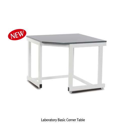 SciLab® Laboratory Basic Corner Table, High Quality Steel-Frame & Phenol Work Top Custom-Made available, 실험실용 코너 실험대, 고품질 스틸 프레임, 내열성/내충격성/내화학성 페놀 상판, 주문제작 가능
