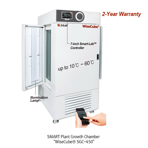 SciLab® SMART Plant Growth Chamber “WiseCube® SGC”, Smart-LabTM System, 432·864 Lit  With Smart-LabTM Controller, CFC-Free(R-404A) Refrigeration System, 0~12,000 - or 15,000-lux, 30~95% rh, 10℃~60℃  스마트 식물 생장상, 스마트랩 컨트롤러, 정밀한 온도/습도/조도 조절, WiReTM서비스, 7인치 풀