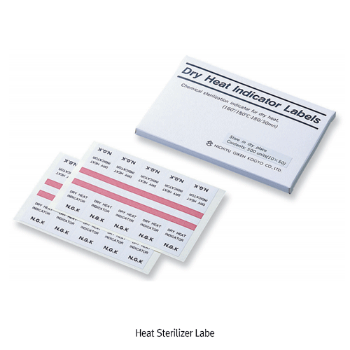 Nichiyu® Heat Sterilizer Indicator Label, 160℃/3h, 180℃/30min, Pink ⇒ Brown  건열 멸균 감지 라벨