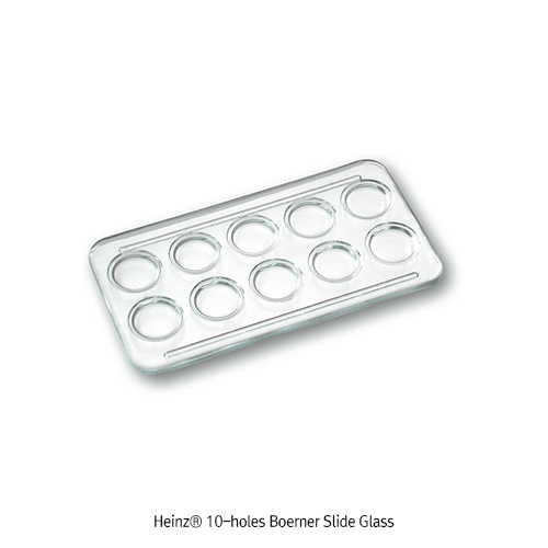 Heinz® 10-holes Boerner Slide Glass, for Staining, 10홀 보에너 슬라이드 글라스