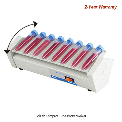 SciLab® Compact Tube Rocker/Mixer “WiseRotorTM SM”, Smoothly Rocking Motion, 24rpm  With Rubber Cushion Platform, Continuous Operation, Ideal for Dishes(≥Φ100mm) or 1.5~50㎖ Tubes, 소형 다기능 믹서/락커
