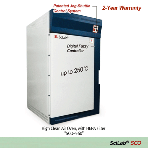 SciLab® High Clean Air Drying Oven “SCO”, with HEPA-H13 Filter, 560·800 Lit, with Certi. & Traceability  With Chrome Coated Steel Wire Shelves, Digital fuzzy control System, Clean Air Convection Mechanism, up to 250℃, ±1.0℃  청정 고온 건조기/오븐, 고정밀 디지털 퍼지 제어, 우