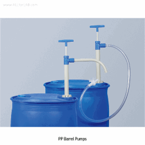 Burkle® PP Barrel Pump, Robust, Industrial, 230 & 300㎖/stroke  Ideal for 60~1000Lit Barrels, PTFE Gasket, 12Lit/min. Immersion Tube Φ32mm, <Germany-Made> PP 배럴펌프