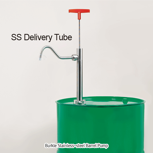 Burkle® Stainless-steel Barrel Pump, Ideal for Flammable Liquid, 350 & 560㎖/stroke  With PTFE-Gasket, Immersion Tube Φ32mm, Use Antistatic Set - Ideal for Flammable Liquid, <Germany-Made> 스텐레스 배럴펌프