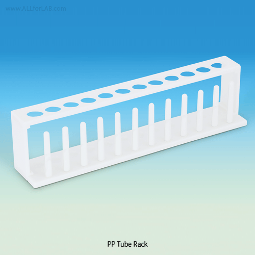 PP Tube Rack, with 12 Hole(Φ22mm) & 12 Drying Pegs Φ10mm  For od 22mm Tubes, Autoclavable, 12홀 시험관 랙