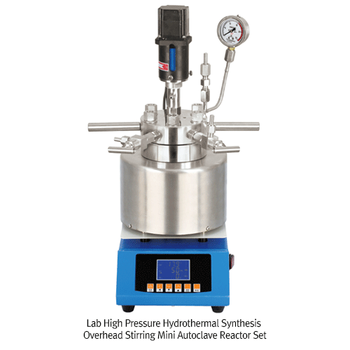 Lab High Pressure Hydrothermal Synthesis Overhead Stirring Mini Autoclave Reactor Set, 50·100·250·500·1000㎖  Compact Size, Stirring and Reacting Device, Max-1800rpm/220bar, 탁상용 미니 고압 수열합성 오토클레이브 반응기 세트, 기계식교반형