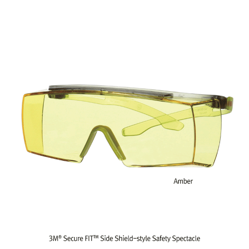 3M® Secure FITTM Side Shield-style Safety Spectacle, Coated Color One-piece Molded PC Lens, Comportable Fit  Ideal for Wraparound Protection, 측면이 보강된 보안경