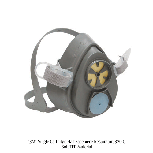 3MTM Single Vapor/Gas Cartridge Half Facepiece Respirator “3200” & “HF-50”, Reusable, Used with Filter Cartridge(Option)  For Reliable & Convenient Respiratory Protection, Lightweight, 방독/방진 호흡 보호구, 단구 반면형, 필터카트리지 별매