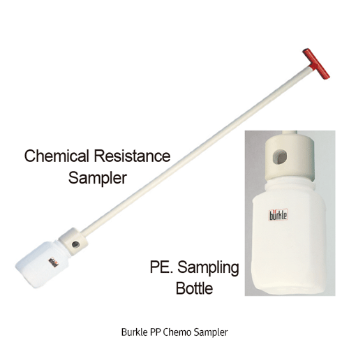 Burkle® PP Chemo Sampler, Acid & Alkali Resistant, with PE Sample Bottle 1,000㎖  Ideal for Sampling Aggressive Liquids·Alkalis·Acids·Detergents, -10℃+125/140℃, <Germany-Made> 액상 화학물 샘플러