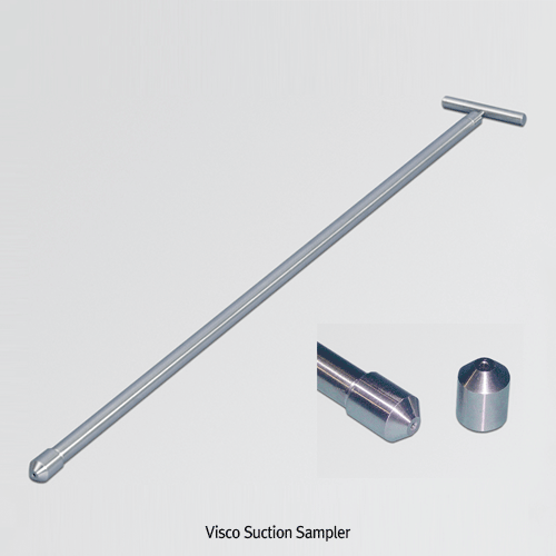 Burkle® Stainless-steel Mini Visco Suction Sampler, with 2mm Suction Tip, Φ15mm, 30 & 50㎖  Ideal for Viscous Pastes·Mud·Creams·Oils &c., Easy Cleaning, Autoclavable, <Germany-Made> 점성물질 샘플러