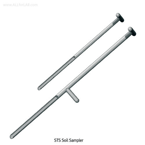 Burkle® Stainless-steel Soil Sampler, Good for Light Soil·Meadows·Lawns  With Foot Bar, Overall L600 & L810mm, Chamber L300mm, <Germany-Made> 토양 채취용샘플러