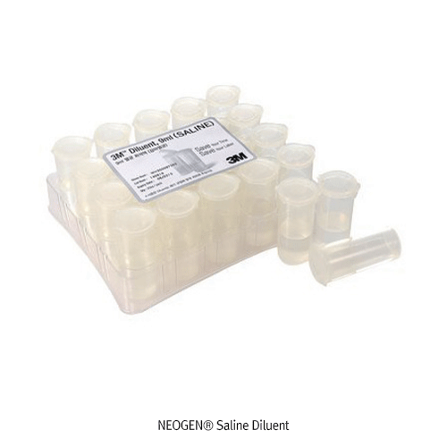 NEOGEN® Saline Diluent, Sample Collection & Preparation, Lab Use Only  Leak Resistant, 멸균 생리식염수 희석액, 검체 전처리 & 희석용