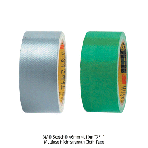3M® Scotch®46mm×L10m“971”MultiuseHigh-strengthClothTape,Gray&Green Ideal for Duct on Heavy-duty / Packing, 50-mesh, 다용도 강력 면 테이프