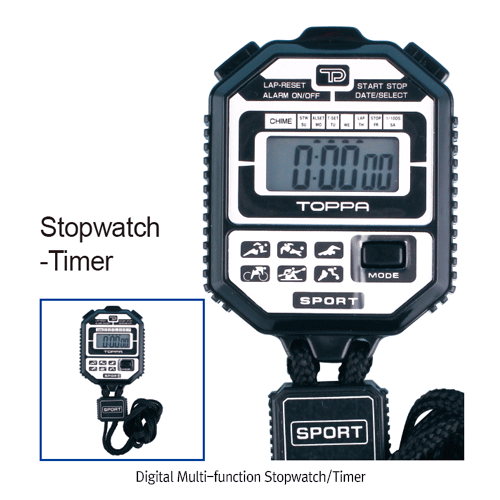 ETL® Digital Multi-function Stopwatch/Timer, 0.01sec/24hr  With Count-Up/Down, 0.01sec/0~30min, 1sec/30min~24hr, 다기능 스탑워치/타이머
