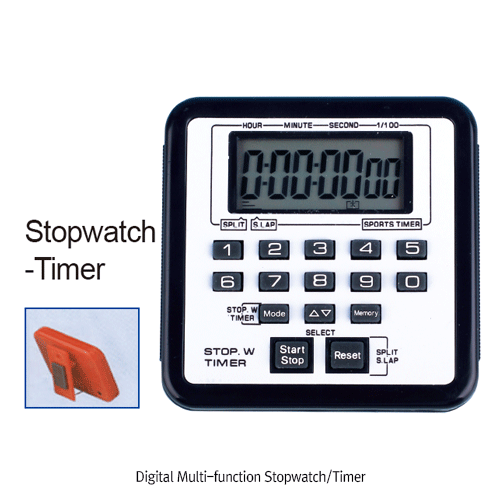 ETL® Digital Multi-function Stopwatch/Timer, 0.01sec~100hr With Count-Up/Down, Programmable, 다기능 스탑워치/타이머