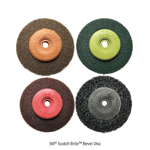 3M® Scotch BriteTM Bevel Disc, Durable, Non-woven Fabric, Grit 120~400, Max. RPM 12,000 Ideal for Remove Residue after Welding, Buffing the Surface, 베벨 디스크, 그라인드