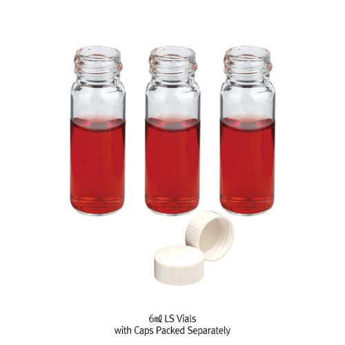 SciLab® 6mℓGlassScintillationVial,withPElinedPPCapPackedSeparately“Pack-Set” With “USP-I” Boro 5.0 Glass, 6mℓ Glass 신틸레이션/카운팅 바이알 Pack-Set