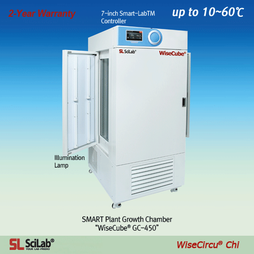 SciLab® SMART Plant Growth Chamber “WiseCube® GC”, Smart-LabTM System, 432-/864-Lit with Smart-LabTM Controller, CFC-Free, 0~12,000 - or 15,000-Lux, 30~95% RH, 10~60℃, with Certi. & Traceability 스마트 식물 생장상, 스마트랩 컨트롤러, 정밀한 온도/습도/조도 조절, WiReTM서비스, 7인치 풀터치스크