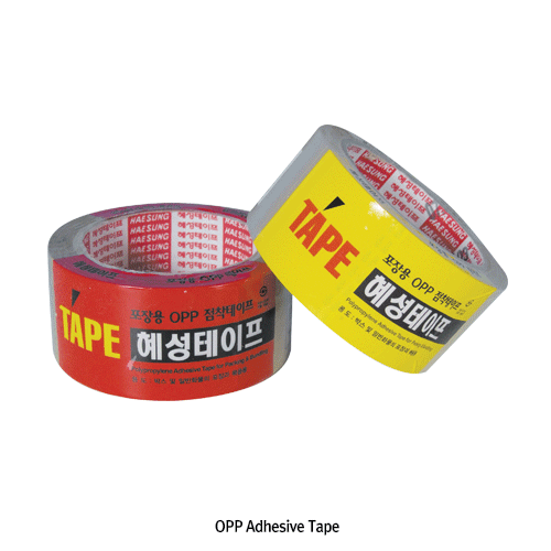 “Haesung”OPP Adhesive Tape, Using Box Packing <br> OPP 접착성 테이프, 강한 접착성 박스, 상품 결속 및 이삿짐 포장용