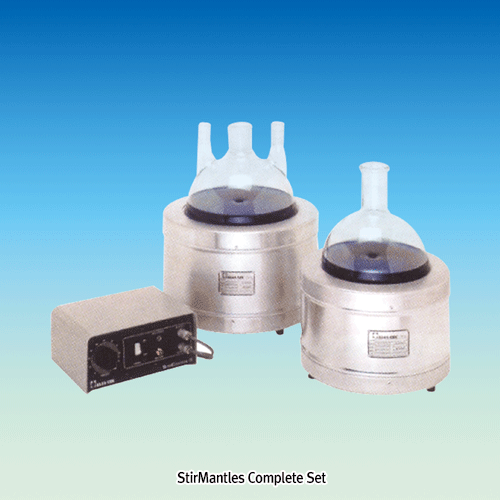 교반용 맨틀 세트, StirMantles Complete Set, with StirControlⅡ, Aluminum Housed<br>자석교반기식 히팅 맨틀, 450℃, 50~750rpm, 1개의 조절기로 2개의 맨틀 동시 작동 가능, CSA 인증