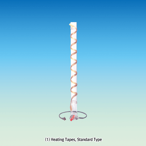 가열 테이프, Heating Tapes, Temp. 250℃<br>Glass Braid(유리섬유끈)과 강력 Silicone 재질, 내구력/밀착성/신축성 우수