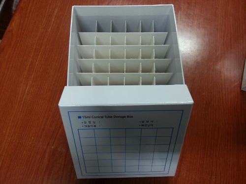 Hardboard Box with Hardboard divider for 15ml conical tube, 36hole,145(W)*145(D)*125(H)mm