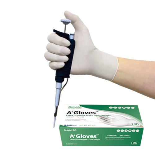 A+GlovesTM Light-weight Latex Exam Gloves, Powder Free, Textured Medical Premium Grade AQL 1.5, Light-weight 라텍스 실험장갑, 엠보싱 처리