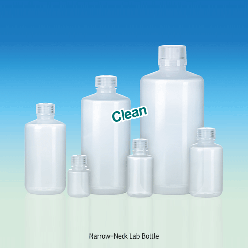 Wisd 30~1,000㎖ CleanPack PP Narrow-Neck Lab Bottle, Sterile & Non-Sterile With ASTM Screwcap & Double Sealed Leakproof, Autoclavable, PP 세구병, 멸균 & 비멸균, ASTM