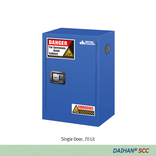 DAIHAN® Acids/Corrosives Safety Cabinet “SCC”, with Double Wall Fireproof Structure with Insulation Layer, 70~350Lit Resistant Fume/Gas, 내부식성 캐비닛, 산 또는 부식성 유해용액 보관용